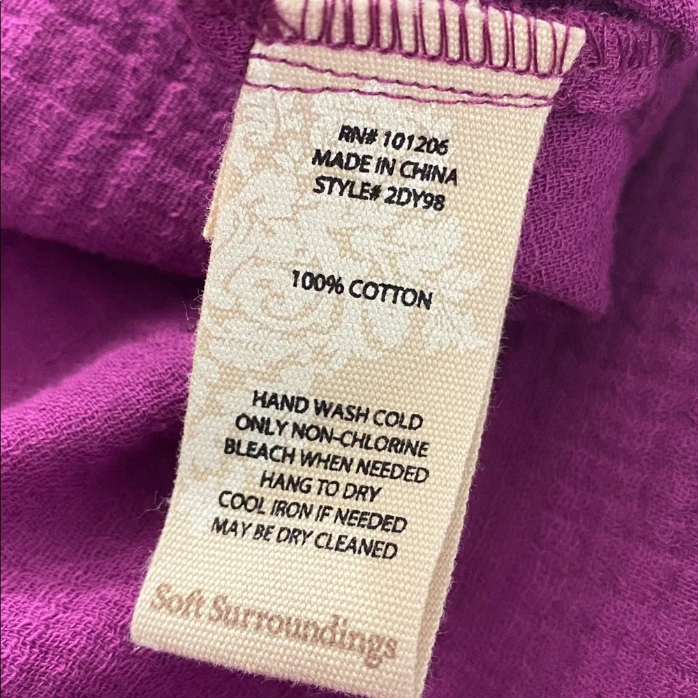 Soft Surroundings Vibrant Purple Button-Down Shirt - Picture 5 of 9